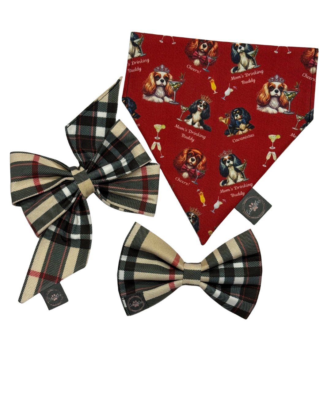 Intermission Wardrobe Change Reversible Bandana - Furberry Plaid & Mom's Drinking Buddy
