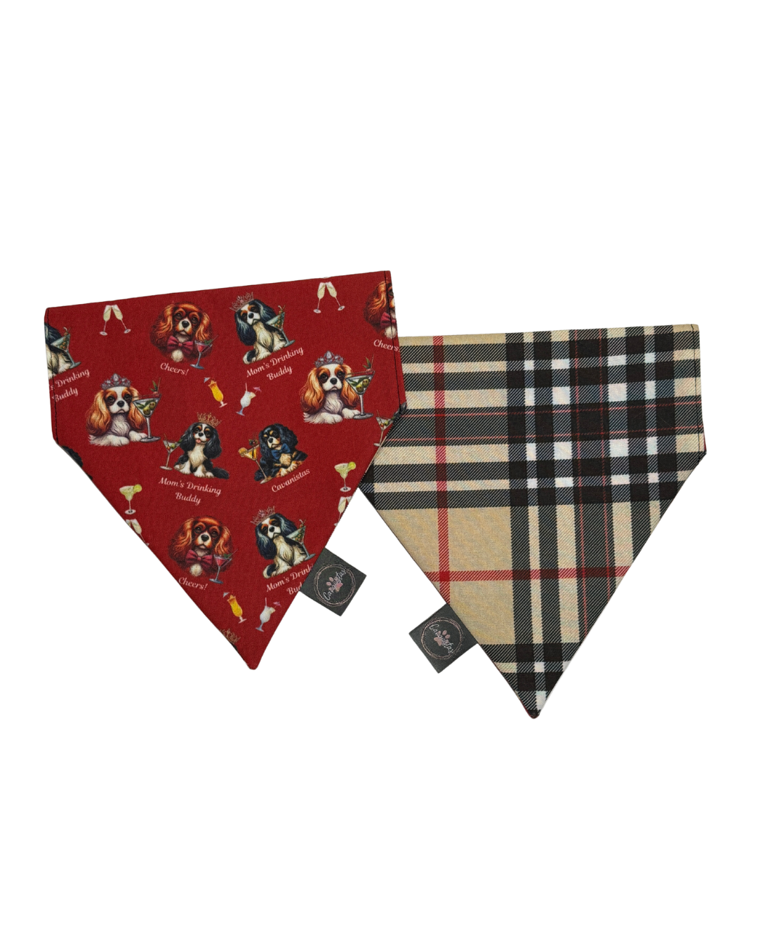 Intermission Wardrobe Change Reversible Bandana - Furberry Plaid & Mom's Drinking Buddy