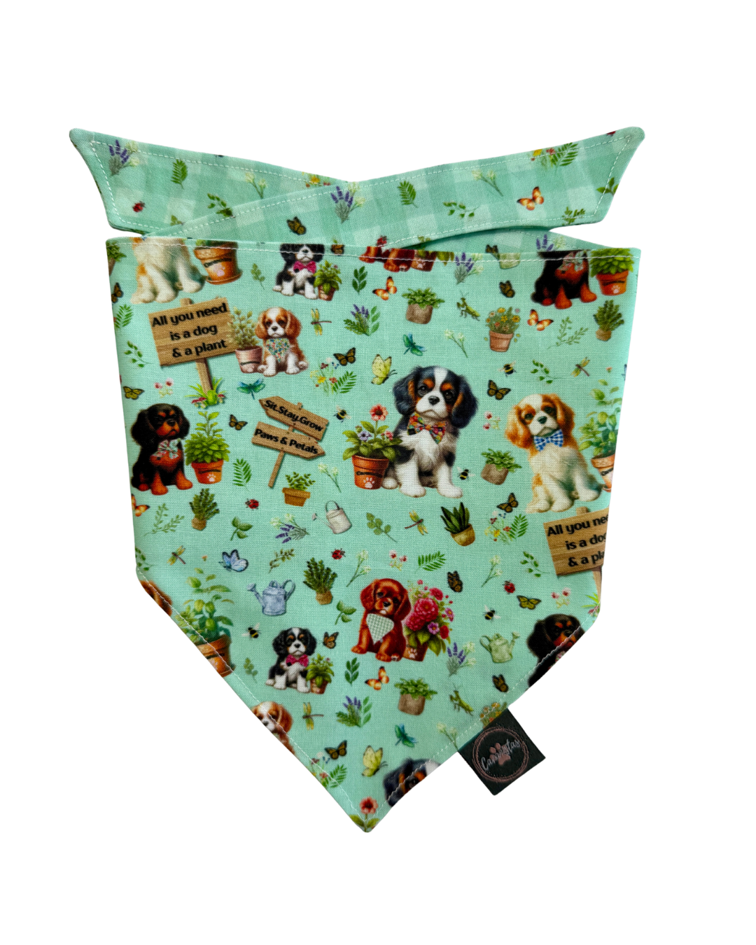 Intermission Wardrobe Change Reversible Bandana - Cavalier Garden Party & Little Garden Friends