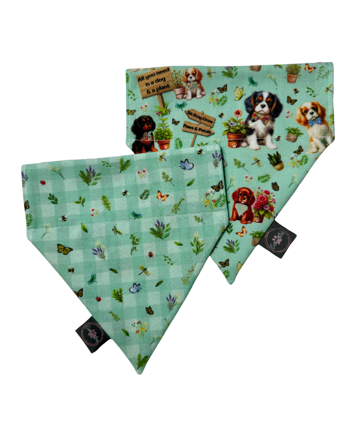 Intermission Wardrobe Change Reversible Bandana - Cavalier Garden Party & Little Garden Friends