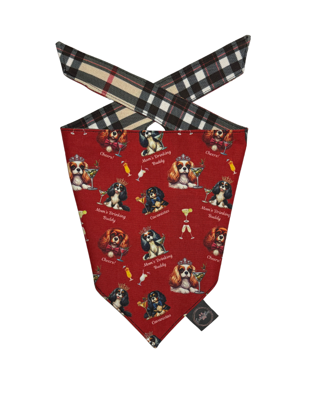 Intermission Wardrobe Change Reversible Bandana - Furberry Plaid & Mom's Drinking Buddy