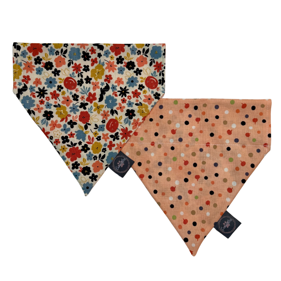 Intermission Wardrobe Change Reversible Bandana - Bat Blooms & Pumpkin Sprinkles