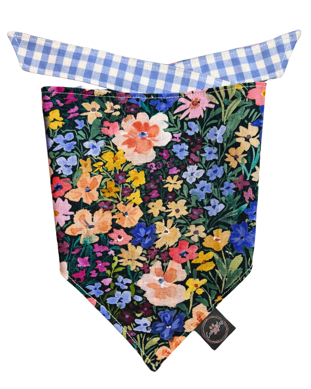 Intermission Wardrobe Change Reversible Bandana - Wildflower Meadow & Carolina Sky Gingham