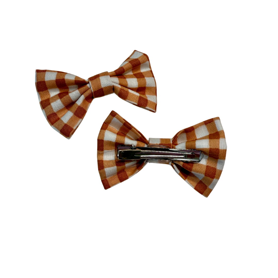 Accessories are a Must Hair Bows - Sunset Bouquet or Pumpkin Gingham