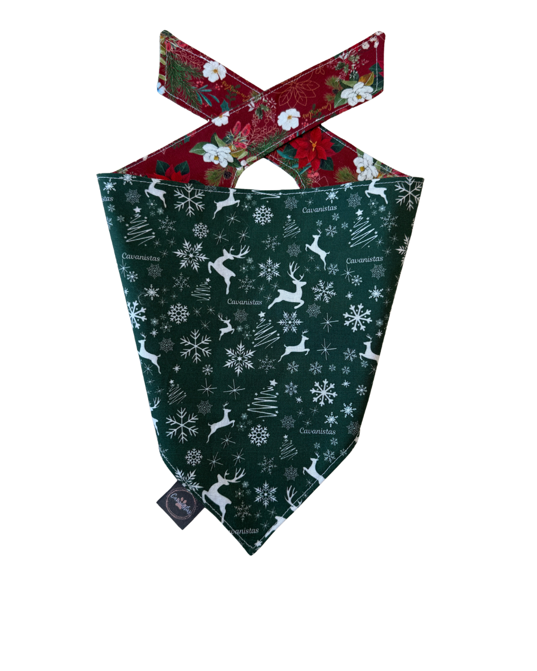 Intermission Wardrobe Change Reversible Bandana - Crimson Winter Garden & Evergreen Sleigh Ride