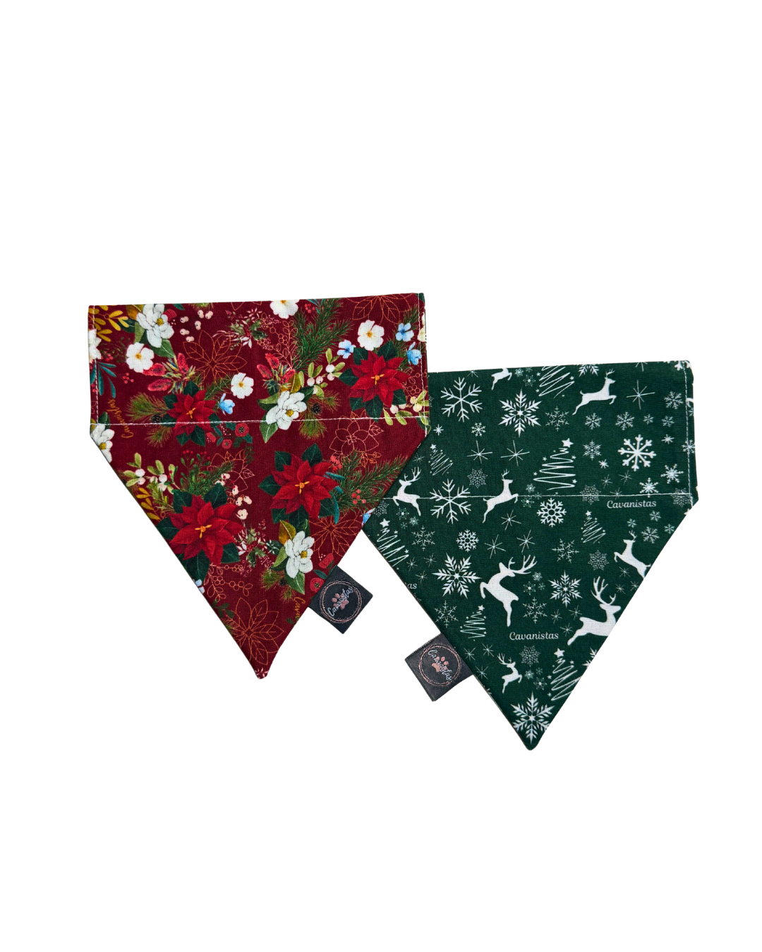 Intermission Wardrobe Change Reversible Bandana - Crimson Winter Garden & Evergreen Sleigh Ride