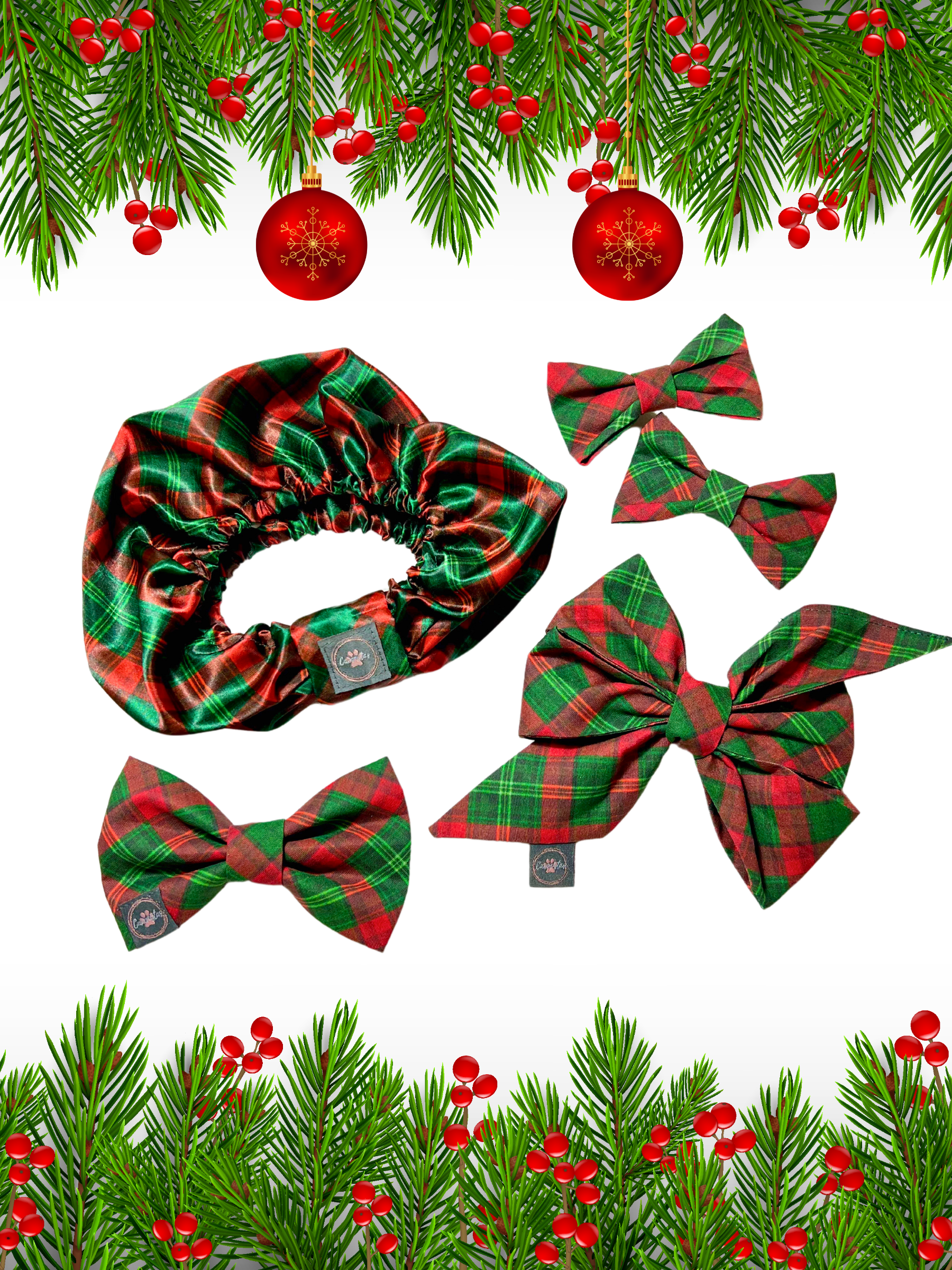 Strike a Pose Bow - Holiday Tartan