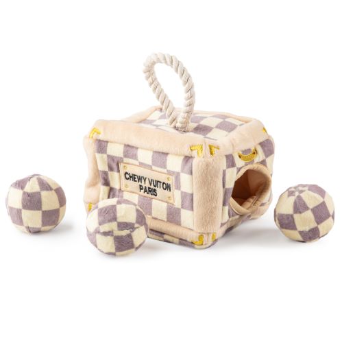 Checker Chewy Vuiton Trunk - Activity House Burrow Dog Toy