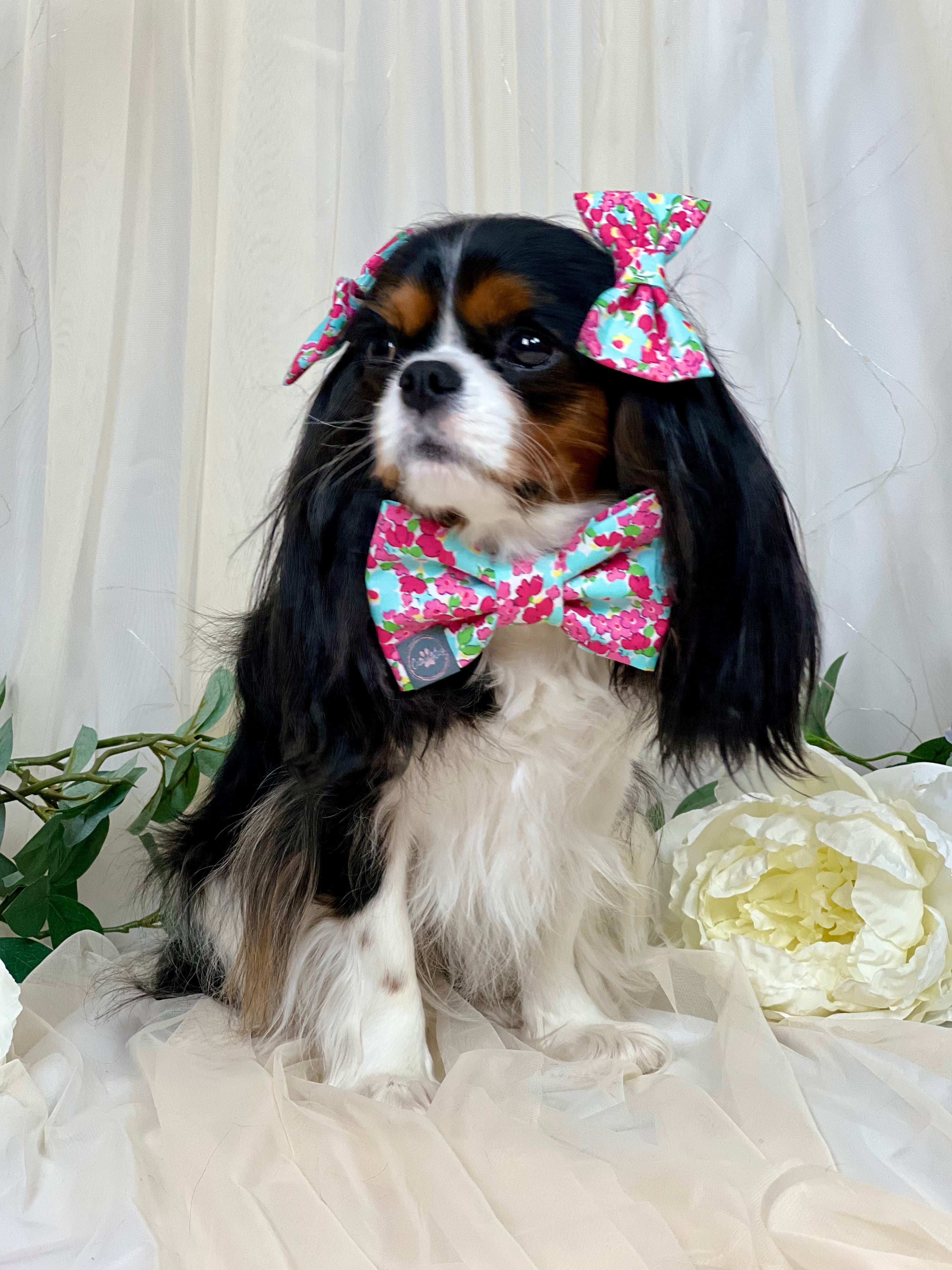 Accessories are a Must Hair Bows - Mint Diamonds & Raspberry Blossoms