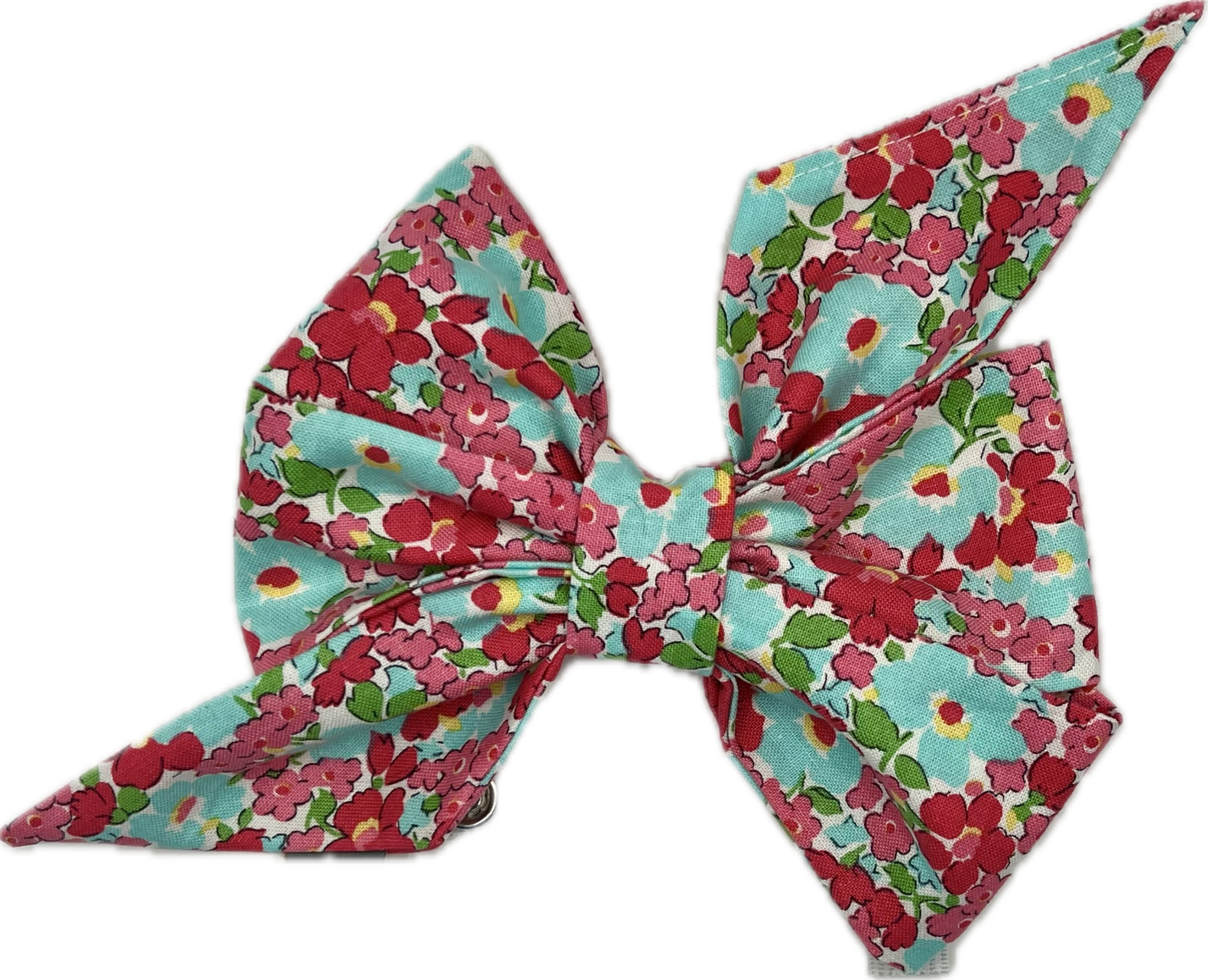 Strike a Pose Bow - Mint Diamonds & Raspberry Blossoms