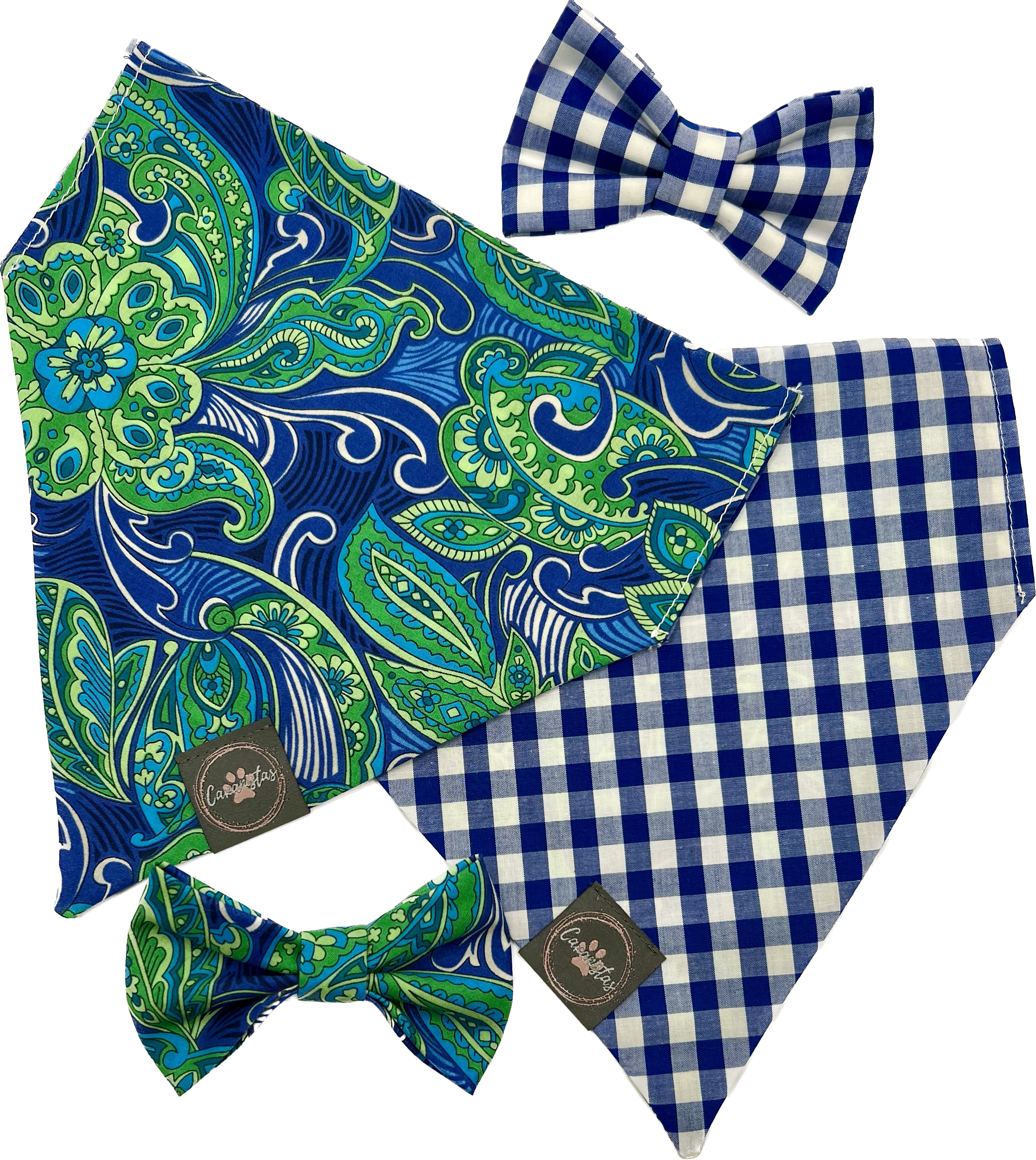 Intermission Wardrobe Change Reversible Bandana - Paisley Blues/Cerulean Gingham