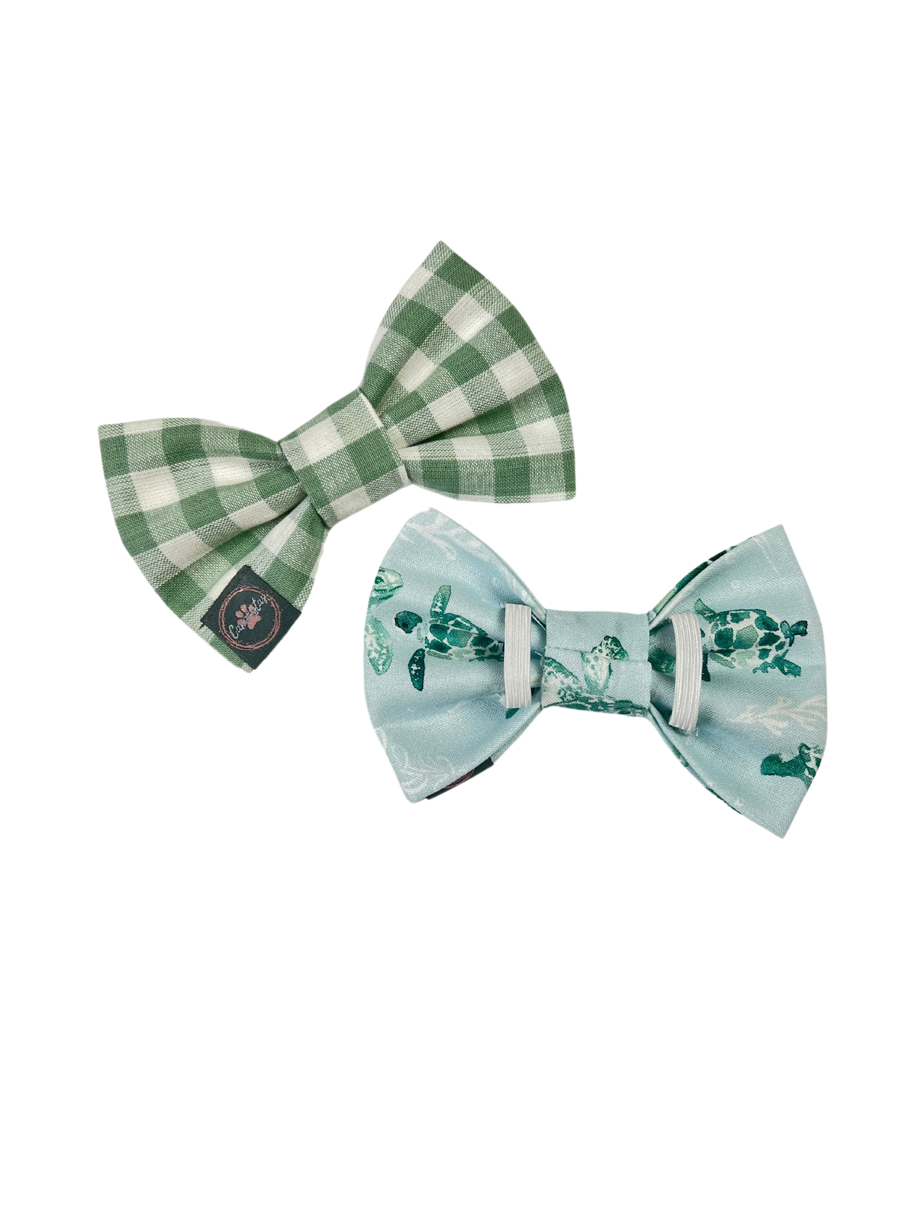 Dress to Impress Bow Tie - Sea Turtles & Sage Gingham