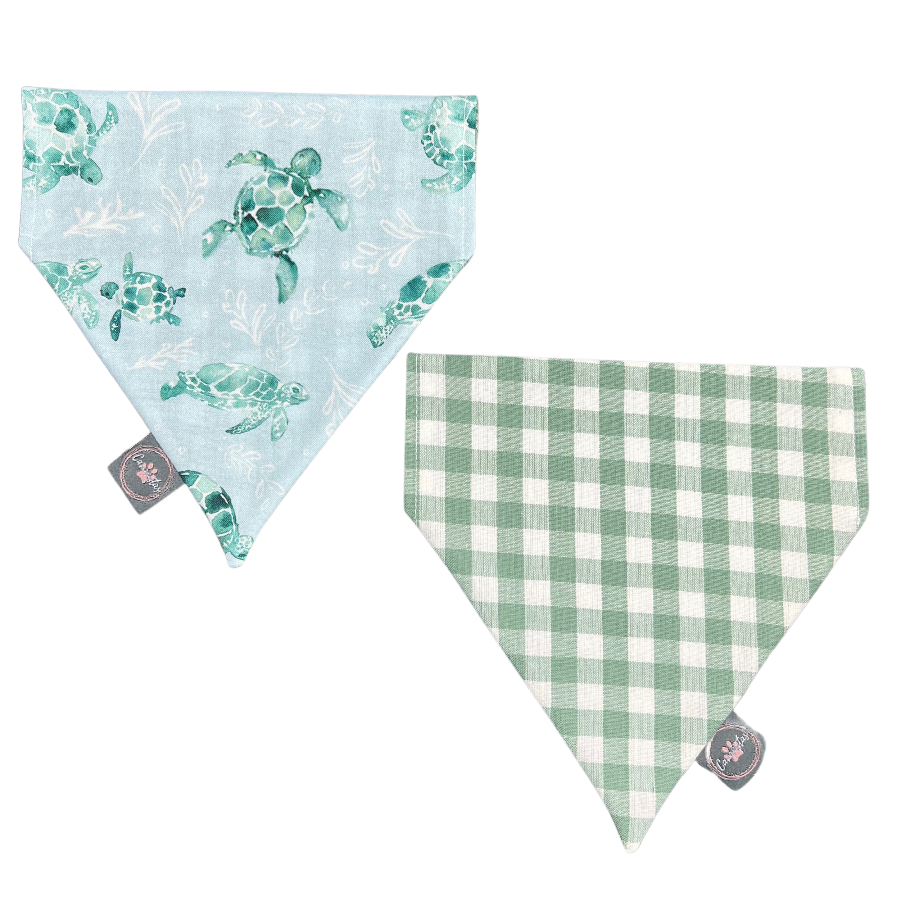 Intermission Wardrobe Change Reversible Bandana - Sea Turtles & Sage Gingham