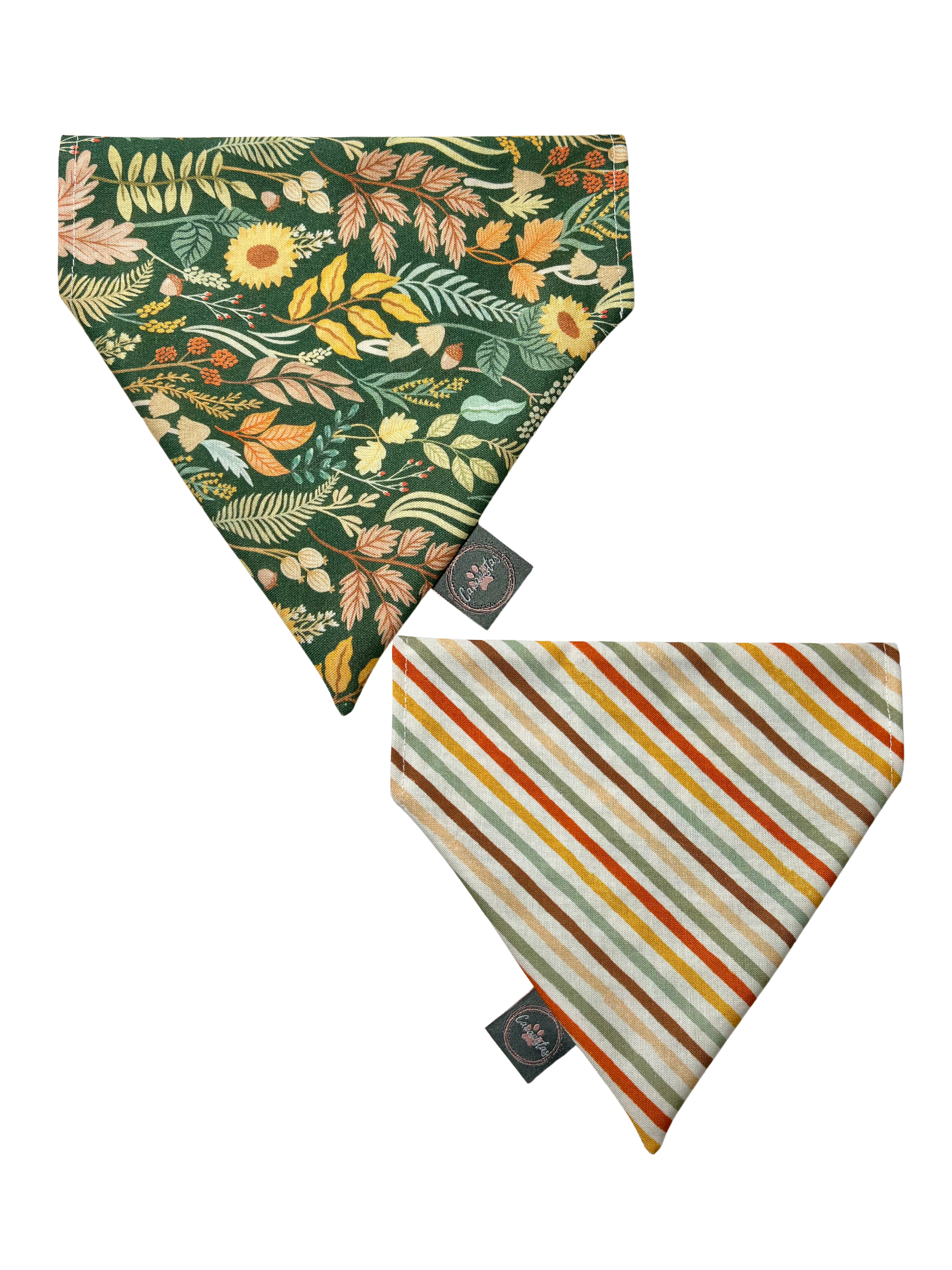 Intermission Wardrobe Change Reversible Bandana - Fall Foliage & Fall Stripes